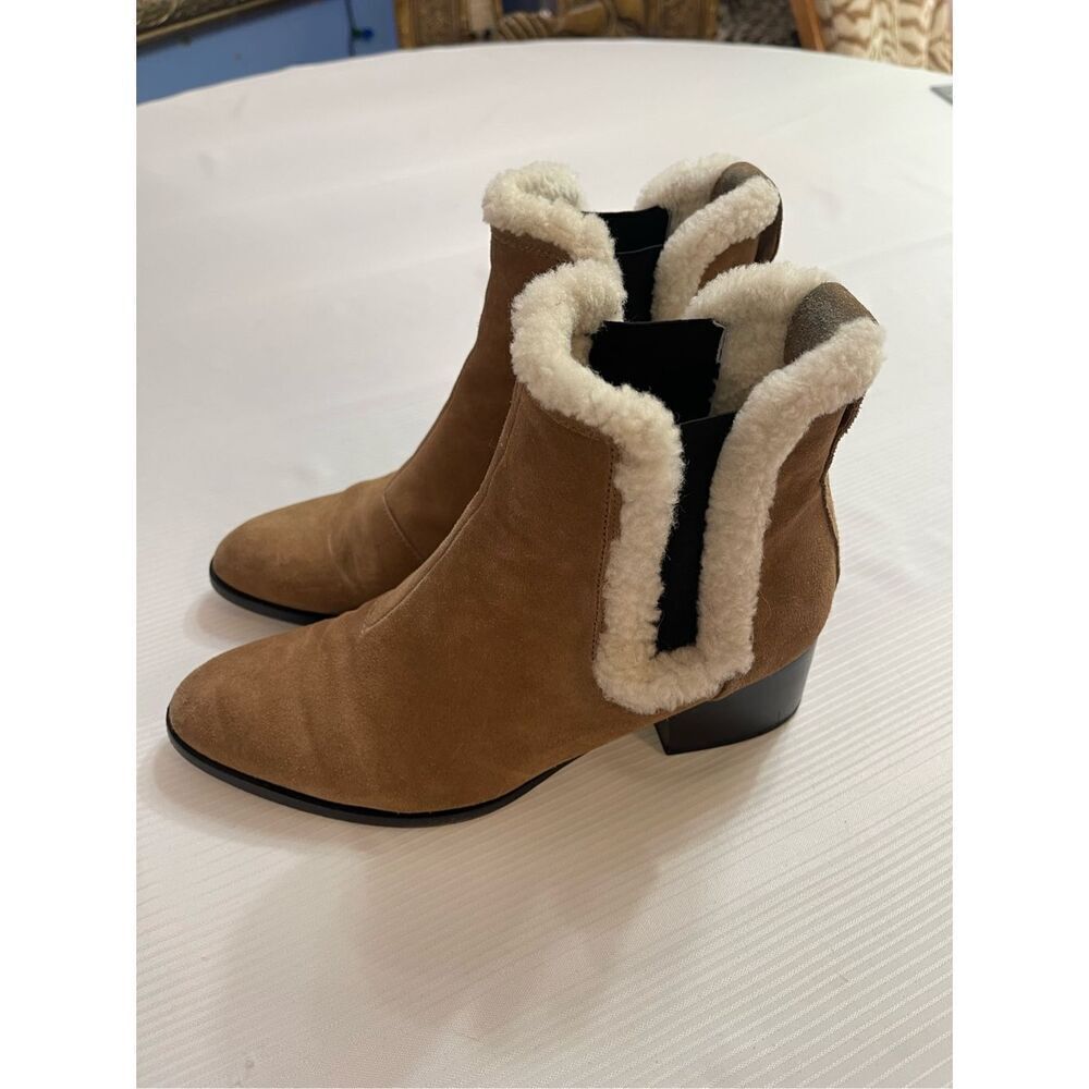 rag & bone Tan Ankle Boots with Cream Trim